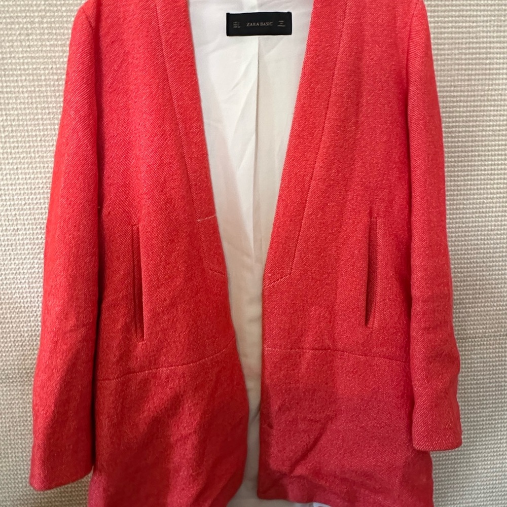 Zara Peachy Orangish Pink Blazer